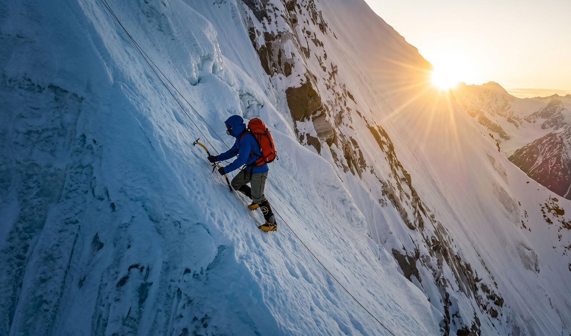 Marc Dragon climbing Denali